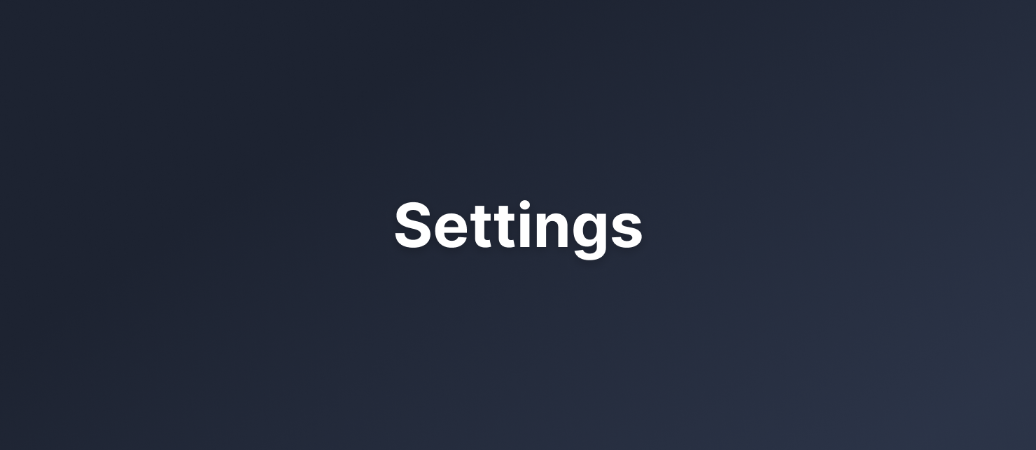 Settings Options